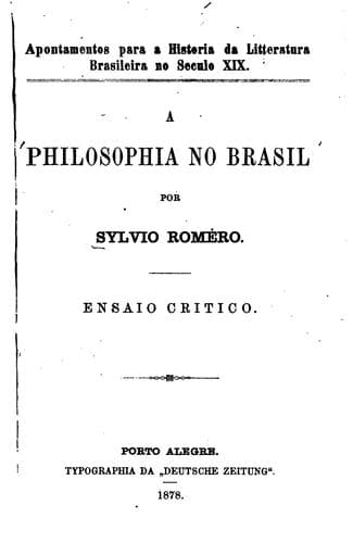 A philosophia no Brasil: ensaio crítico