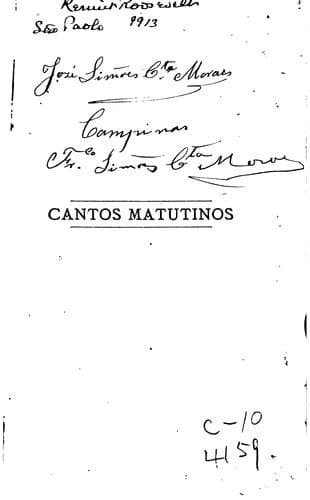 Cantos matutinos: versos
