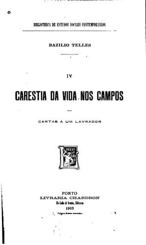 Carestia da vida nos campos: cartas a um lavrador / Bazilio Telles