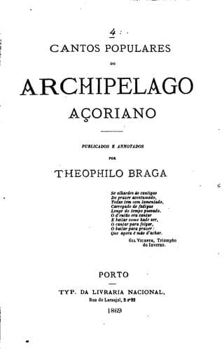 Cantos Populares do Archipelago Acoriano