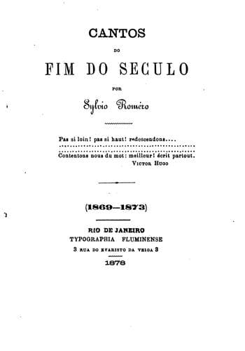 Cantos do fim fo seculo, 1869-1873