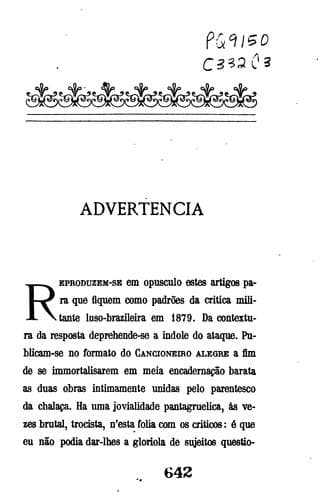 Os criticos do Cancioneiro alegre