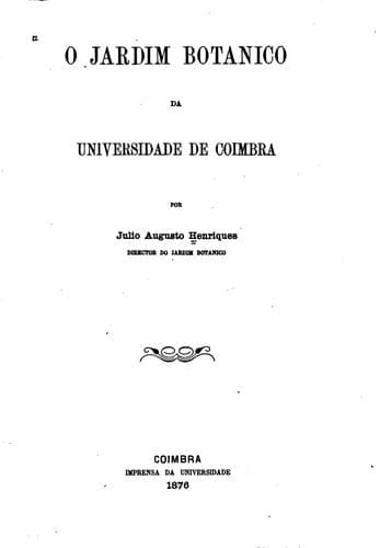 O jardim botanico da Universidade de Coimbra