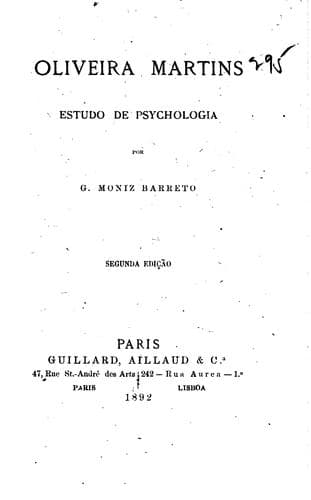 Oliveira Martins: Estudo de Psychologia