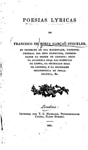 Poesias lyricas de Francisco de Borja Garção Stockler.