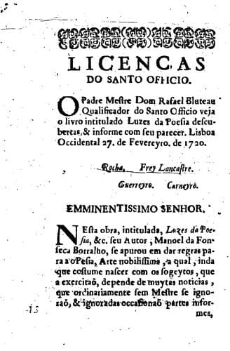 Luzes da poesia descubertas no oriente de Apollo nos influxos das muzas, dividadas om tres luzes ...