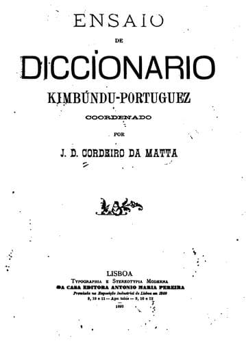 Ensaio de diccionario kimbundu-portuguez