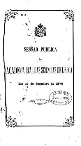 SESSAO PUBLICA DA ACADEMIA REAL DAS SCIENCIAS DE LISBOA
