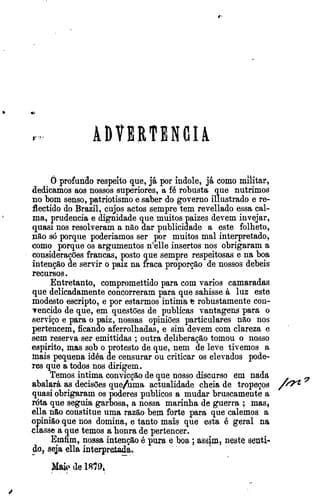 Nossa marinha de guerra: considerações