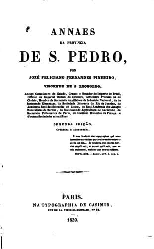 Annaes da Provincia de S. Pedro