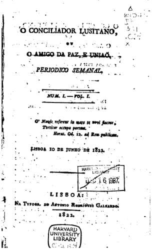 O Conciliador lusitano, ou, o Amigo da paz e uniaõ