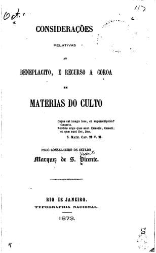 Considerações relativas ao beneplacito, e recurso á coroa em materias do culto