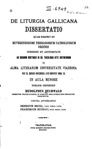 De liturgia gallicana dissertatio