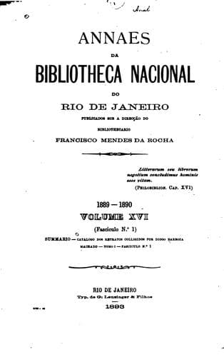 Annaes da Bibliotheca Nacional do Rio de Janeiro