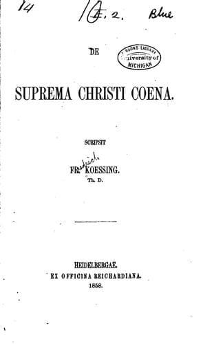 De suprema Christi coena