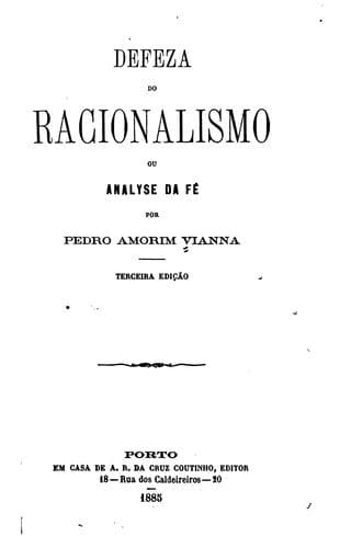 Defeza do racionalismo: ou, Analyse da fé