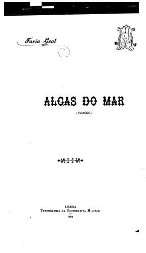 Algas do mar: versos