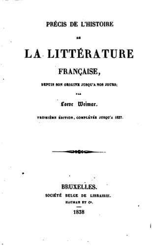 Précis de l'histoire de la littérature française: depuis son origine jusqu'à nos jours