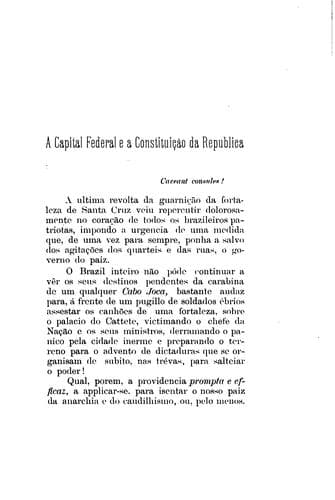 A capital federal e a constituição da republica: appello ao congresso nacional