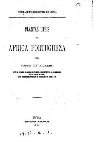 Plantar uteis da Africa portugueza