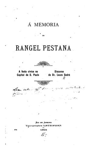 Á memória de Rangel Pestana: discurso