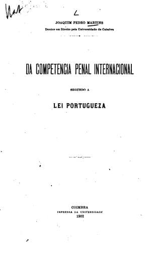 Da competencia penal internacional segundo a lei portugueza