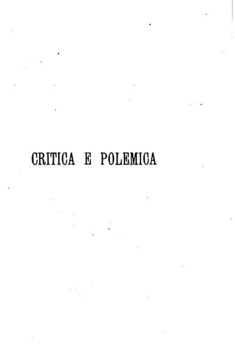 Critica e polemica