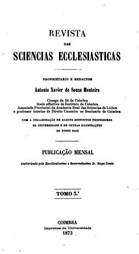 Revista das sciencias ecclesiasticas