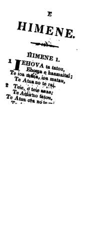 E himene, oia te parau haamaitai, e te arue i te atua