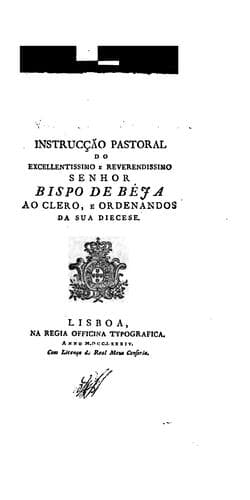 Instrucção pastoral do Bispo de Béja ao clero e ordenandos da sua diecese