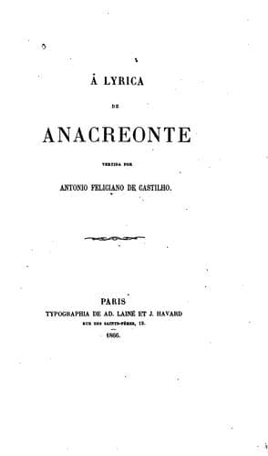 A lyrica de Anacreonte