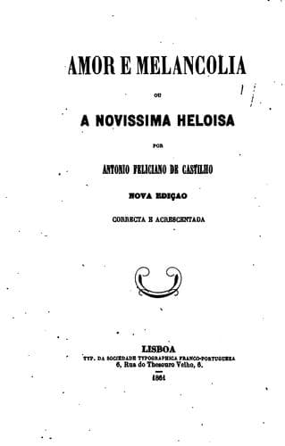 Amor e melancolia, ou, A novissima Heloisa