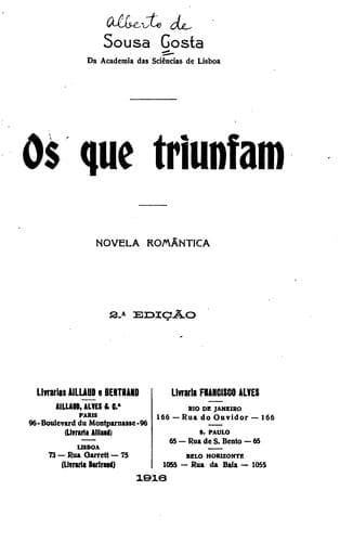 Os que triunfam: novela romântica