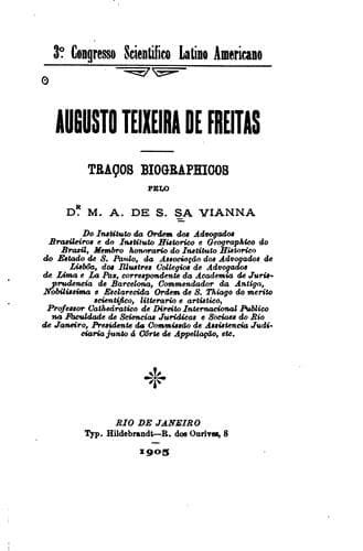 Augusto Teixeira de Freitas: traços biographicos