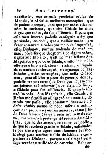 De sitio de Lisboa, sua grandeza, povoação, e commercio, &c., dialogos: Reimpressos conforme a ...