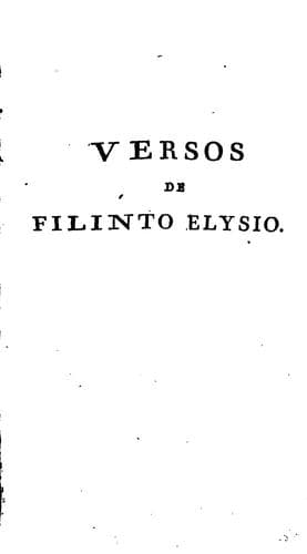 Versos de Filinto Elysio..