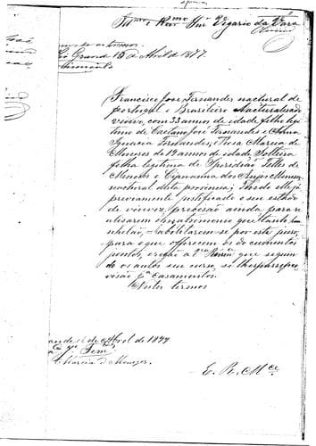 Transcrição de documentos: contestado - PR/SC, 1855, 1856, 1876 a 1880.