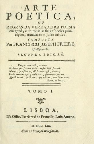 Arte poetica: ou, Regras da verdadeira poesia em geral, e de todas as suas especies principaes, tratadas com juizo critico