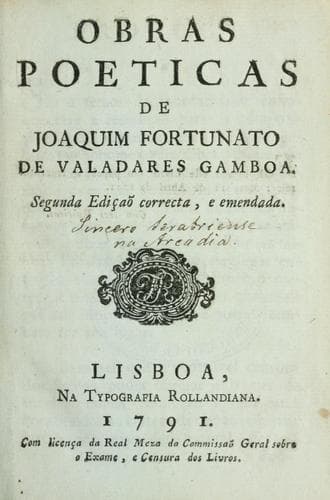 Obras poeticas de Joaquim Fortunato de Valadares
