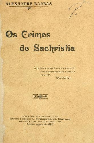 Os crimes de sachristia