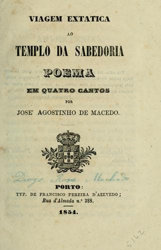 Viagem extatica ao templo da sebedoria: poema em quatro cantos