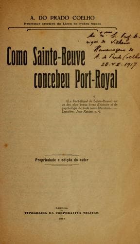 Como Sainte-Beuve concebeu Port-Royal