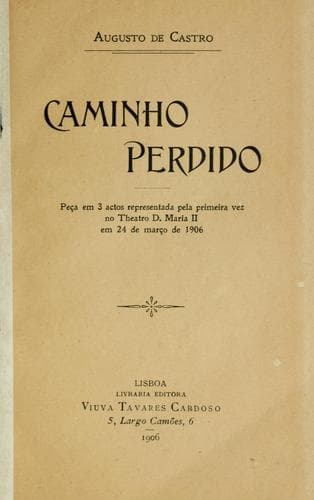 Caminho perdido: peça em 3 actos