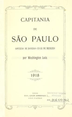 Capitania de São Paulo, governo de Rodrigo Cesar de Menezes.