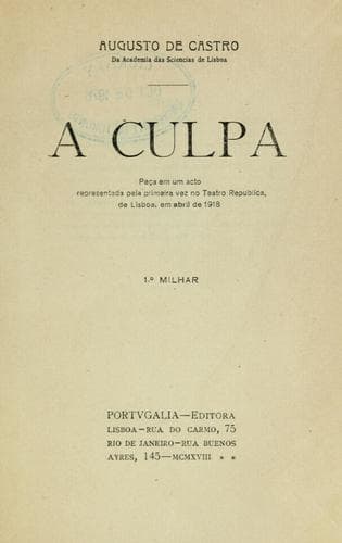 A culpa: peça em um acto