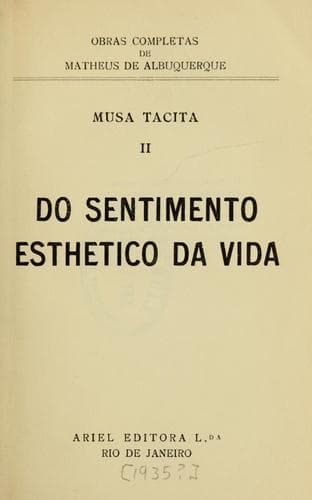 Do sentimento esthetico da vida