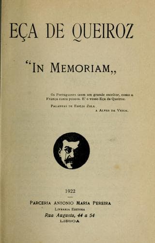 Eça de Queiroz "In memoriam," organizado por Eloy do Amaral e M. Cardoso Martha