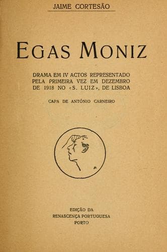Egas Moniz, drama em 4 actos: Capa de António Carneiro