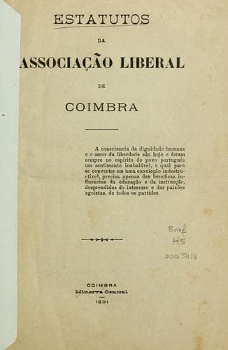 Estatutos da Associação Liberal de Coimbra