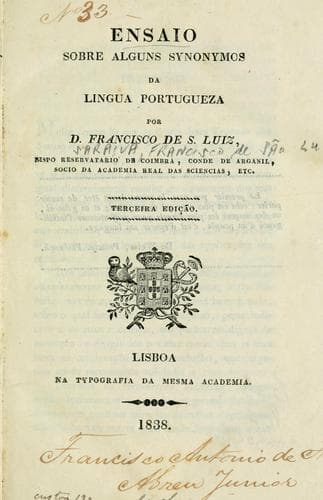 Ensaio sobre alguns synonymos da lingua portugueza.